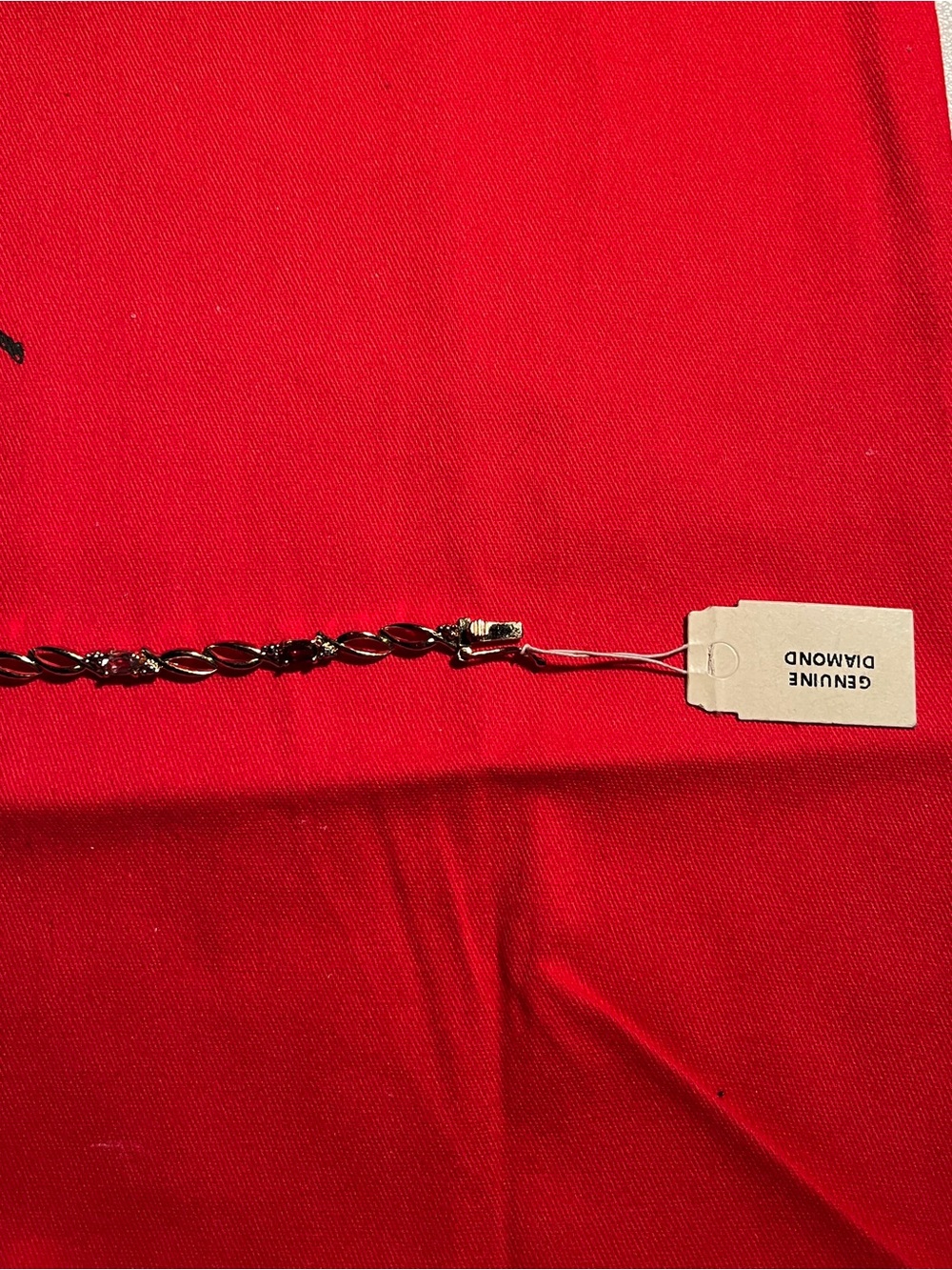 Macy's Silver-Tone Women's Bracelet with Genuine Diamond Tag